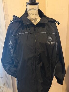 Kelleys Island Lake Erie Black Windbreaker Jacket